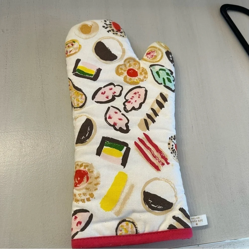Kate Spade New York Eat Cake For Breakfast Fun Colorful Cotton Oven Mitt OS GUC